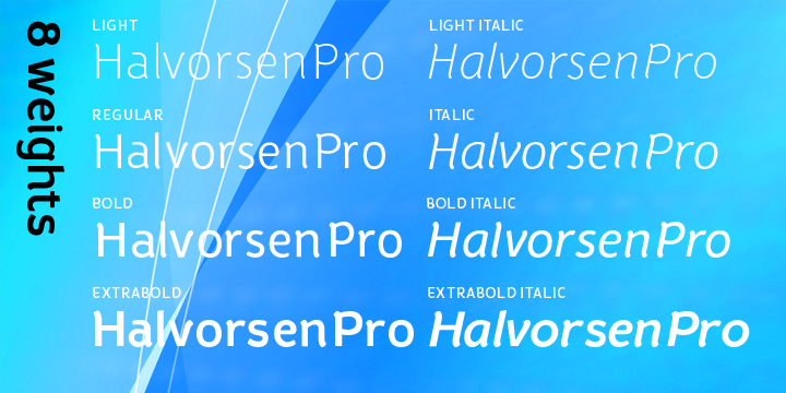 Halvorsen Pro Light Italic Font preview